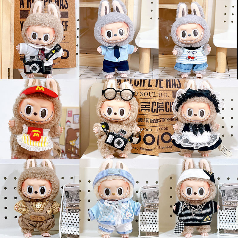 Labu Baby Clothes Vinyl Doll 17cm Doll Dress Up Pop Mart Doll Dress Up ...