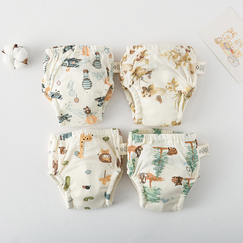 4-layer Gauze Cotton Toddler Potty Training Pants Washable Big Size