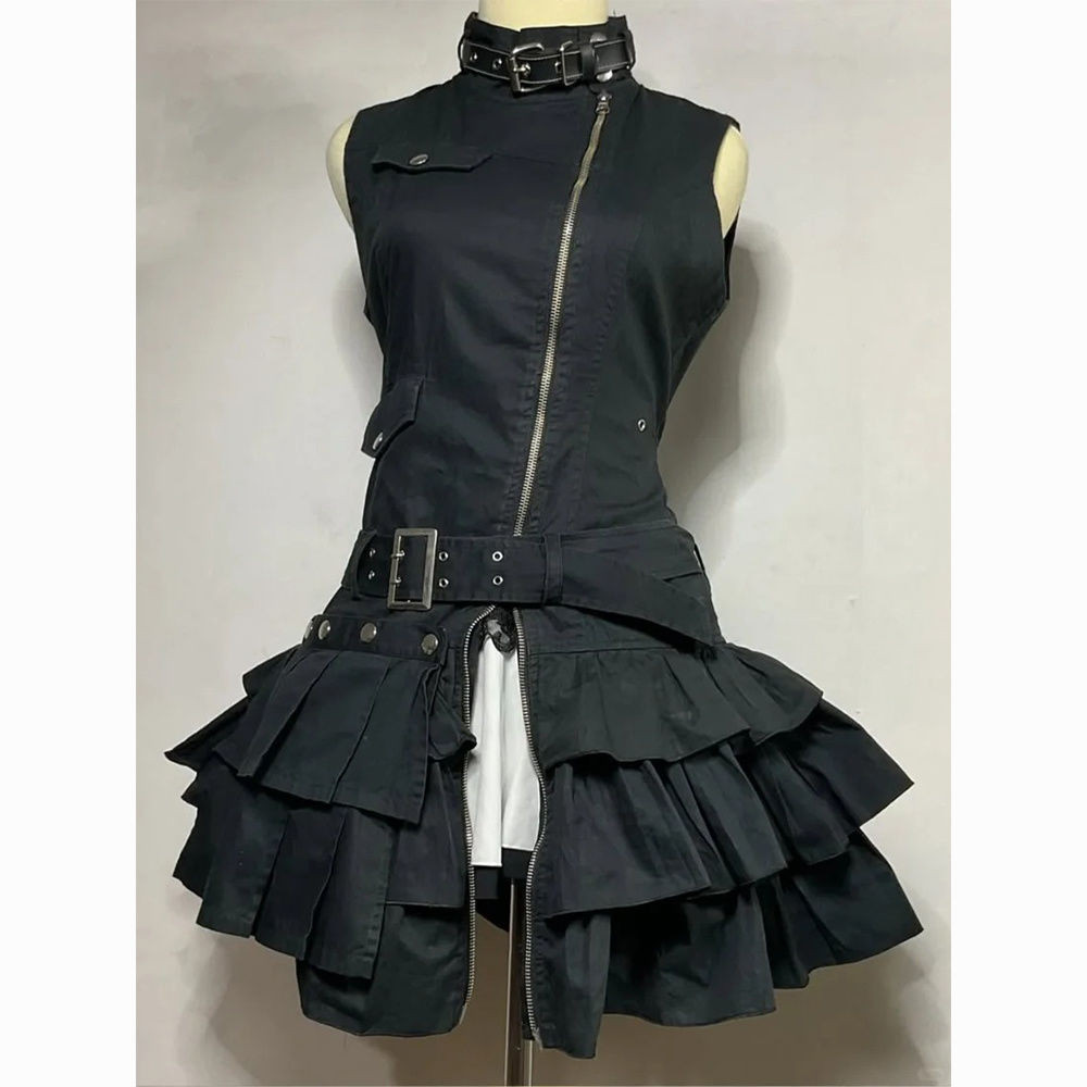X-orange Punk Sleeveless Black Dress Retro Cake Dress Spring Summer New ...
