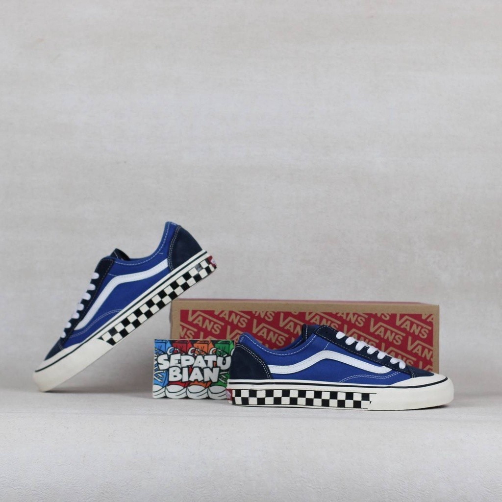 Sepatu Vans Old Skool Style 36 Decon Sf Checkerboard True Navy Blue ...