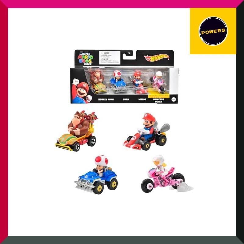 Hot Wheels Mario Kart 4 Pack - The Super Mario Brothers Movie [3yrs ...