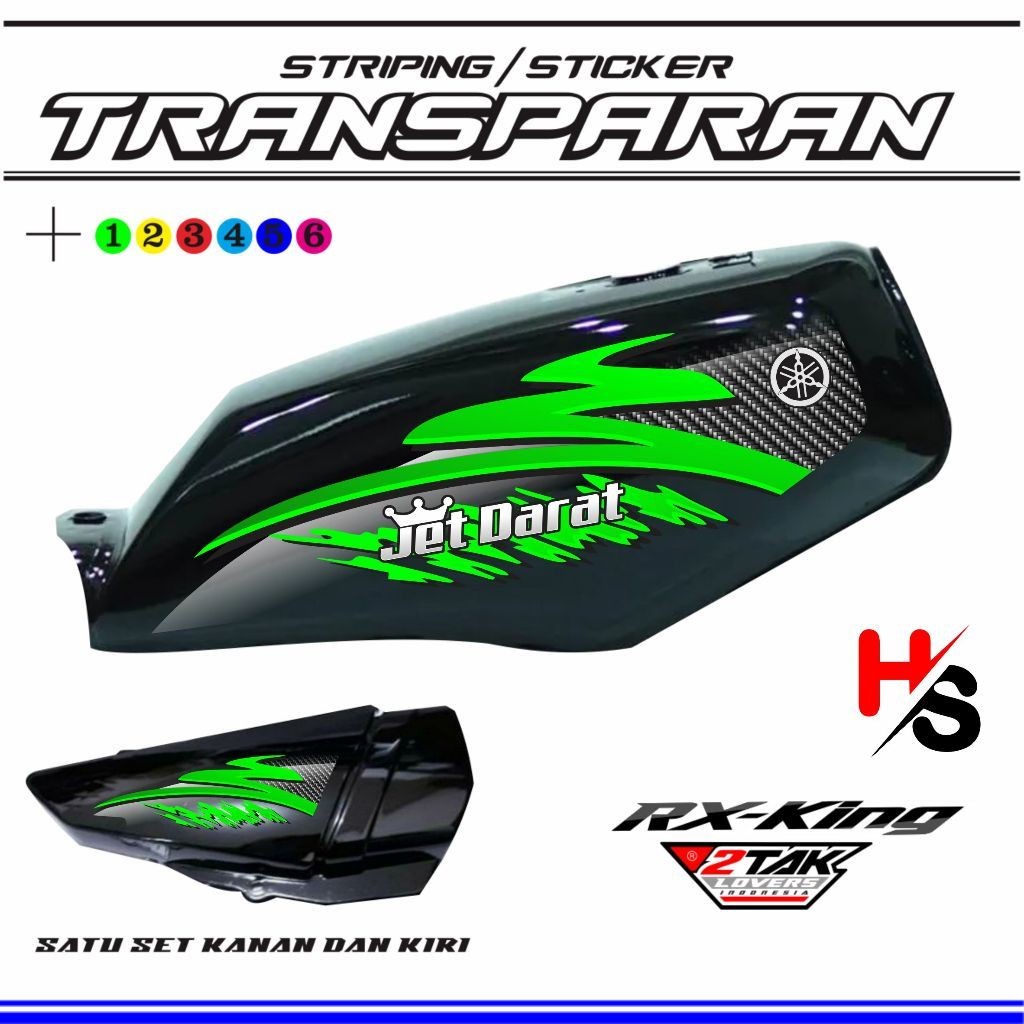 Yamaha RX KING TRANSPARENT STRIPING STICKER LATEST MOTIF SIMPLE ART ...