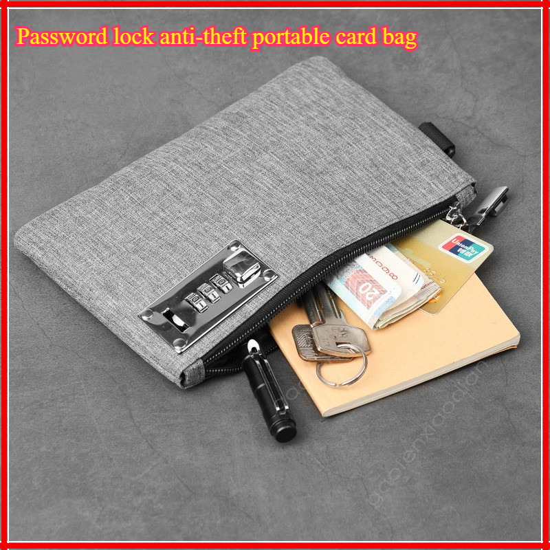 Coin wallet password lock anti-theft portable card bag multi-functional ...