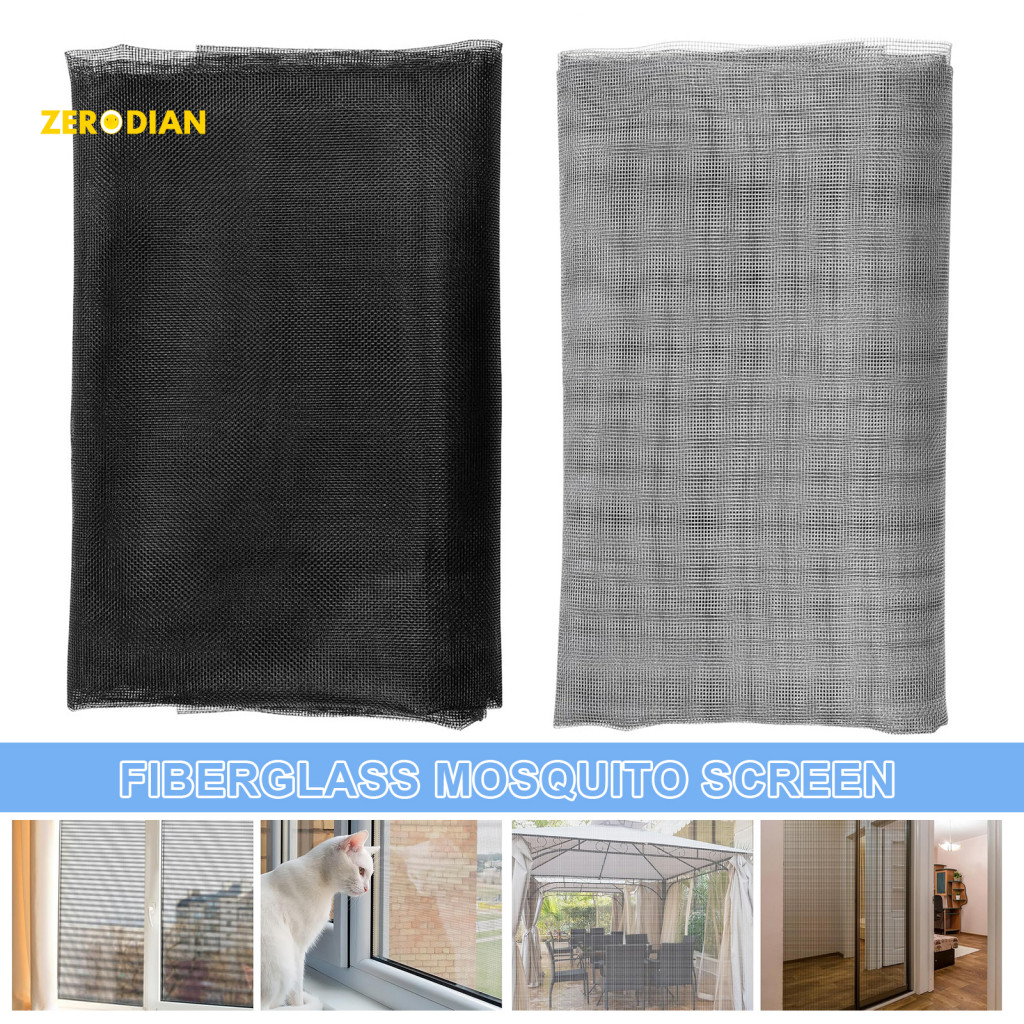 ZERO Screen Door Mesh Easy Install Fiberglass Window Screen Mesh Cut to ...