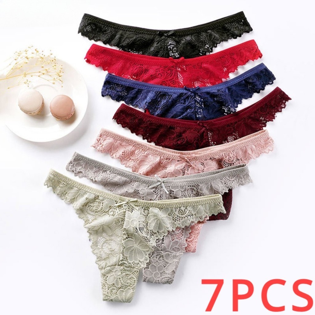 7 pcs Women Thong Seamless Panties Sexy Lace G-Strings for Woman M-XL ...