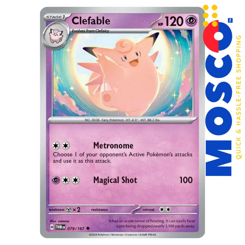 Clefable - 079/167 Uncommon Twilight Masquerade | Pokemon TCG | Shopee ...