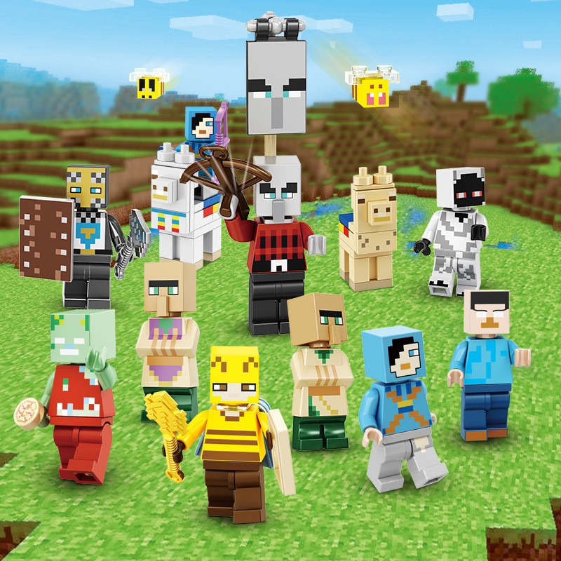 Minecraft Cartoon Minifigure Doll Assembled Building Blocks Educational ...