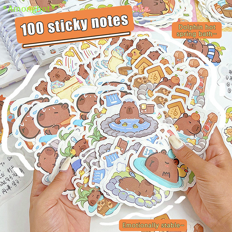 Amonghot> 100Sheets Creative Capybara Note Paper Cartoon Cute Notebook ...