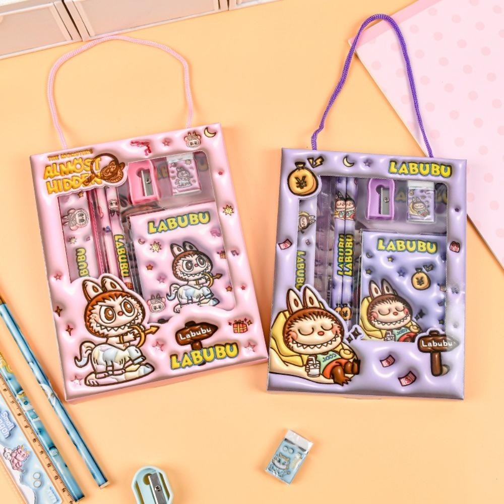 ROSE Labubu Stationery Set, with Notebook Study Stationery Kit, Cartoon ...