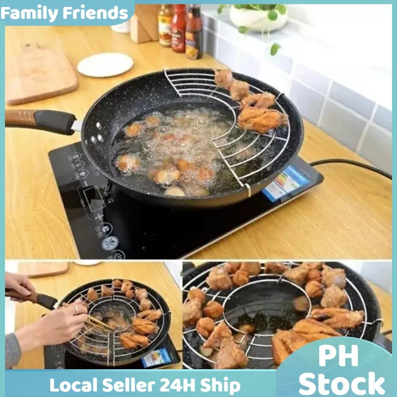 Stainless Steel Food Oil Drip Filter Thick Line Semicircle Hanging Pan ...