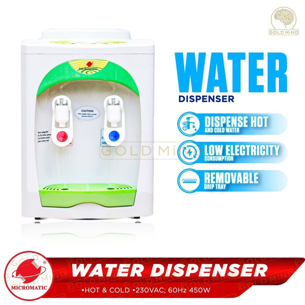 Micromatic Tabletop Hot and Cold Water Dispenser Gold Mind Everyday