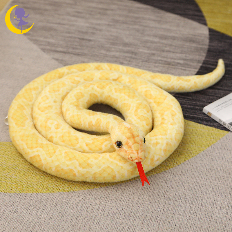Simulation big python plush toy large snake spoof horror toy fine scale ...