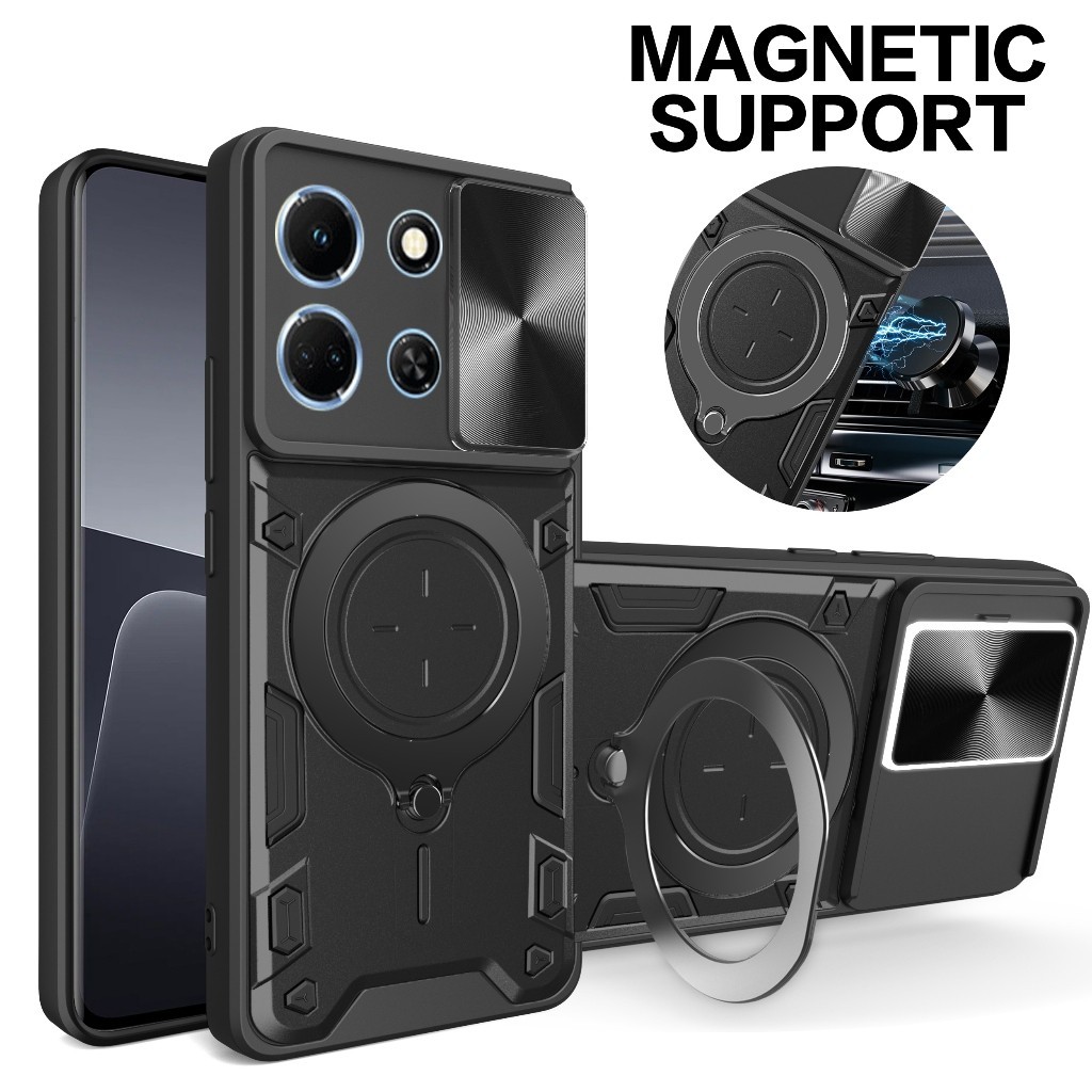 Infinix Note 30 5G Hybrid Shockproof Casing Armor Stand Magnetic Case ...