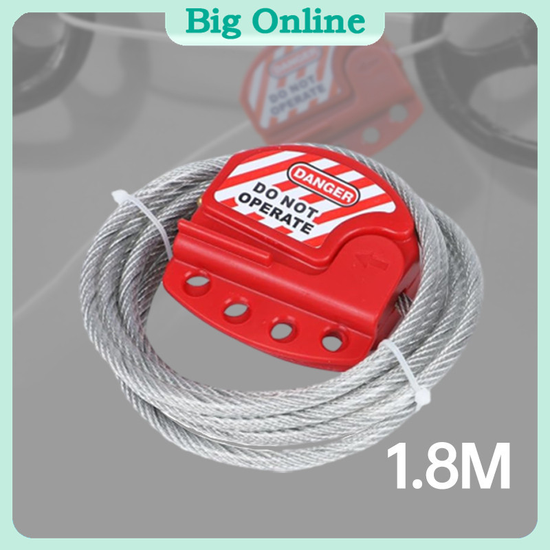 1.8m Tagout Cable Lock Adjustable Gate Valve Cable Lockout 6mm Steel ...