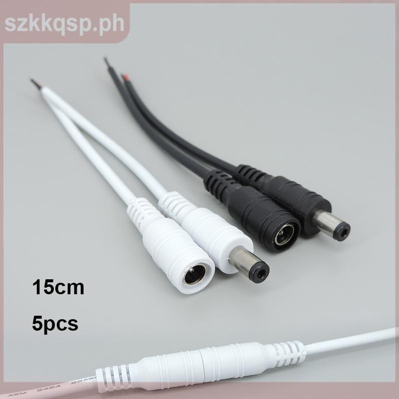5pcs 5.5x2.1mm Plug white black DC male or Female extend power supply ...