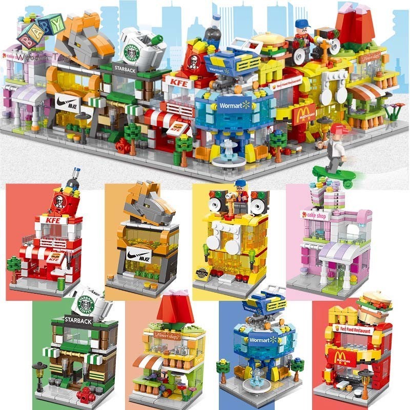 (Wholesale) Mini City Street View Building Blocks Toys City Store 3D ...