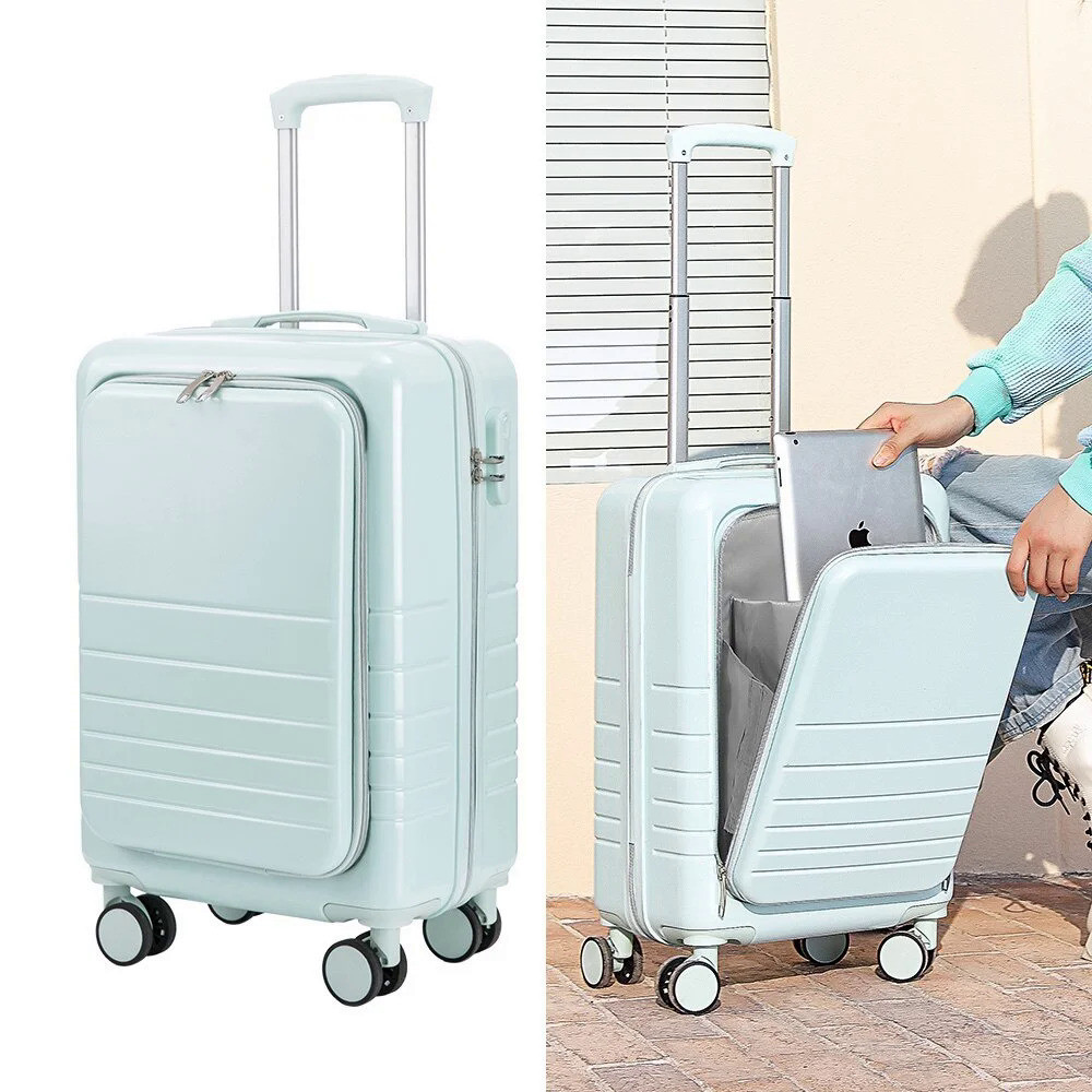 Suitcase Front Opening Carry on Luggage Cabin Suitcases Travel 20