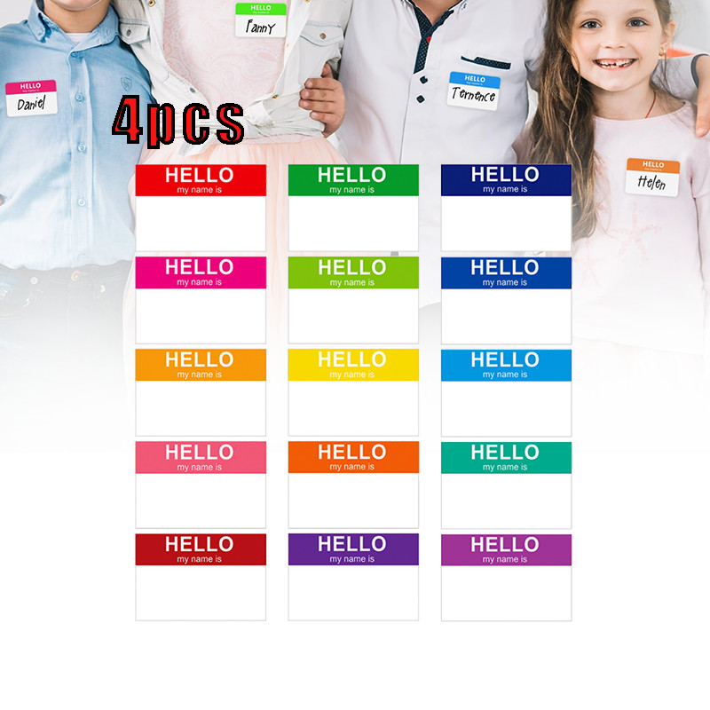 60pcs Hello Name Tag 15 Color Name Rainbow Sticker For Themed Party ...
