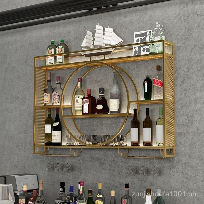 Cabinet Wine Rack Bar Wall Hanging Wine Rack Storage Wrought Iron ...