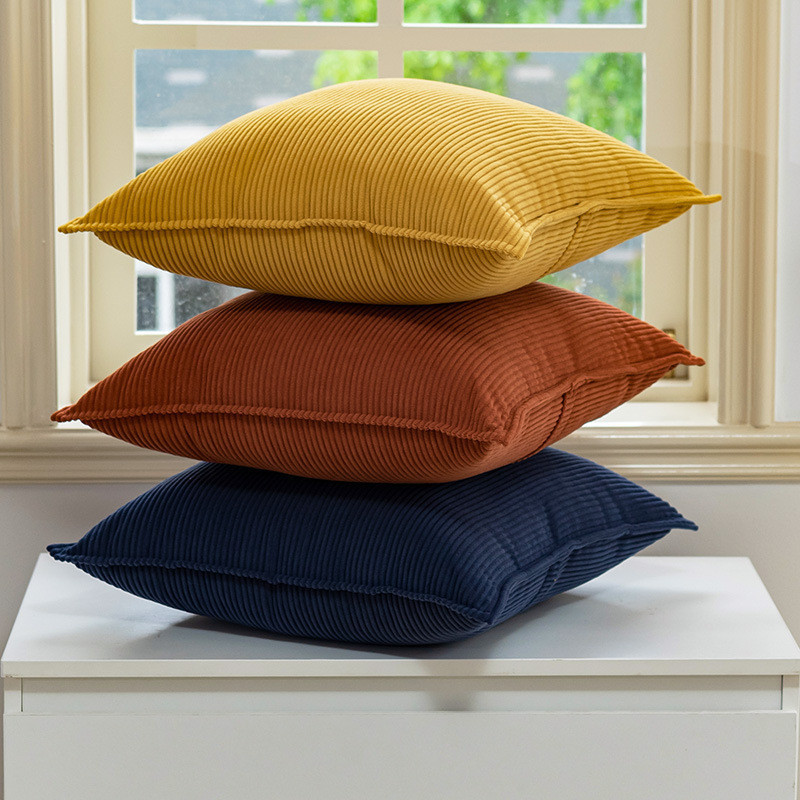 Corduroy Solid Color Pillowcase Sofa Living Room Simple Cushion Cover ...