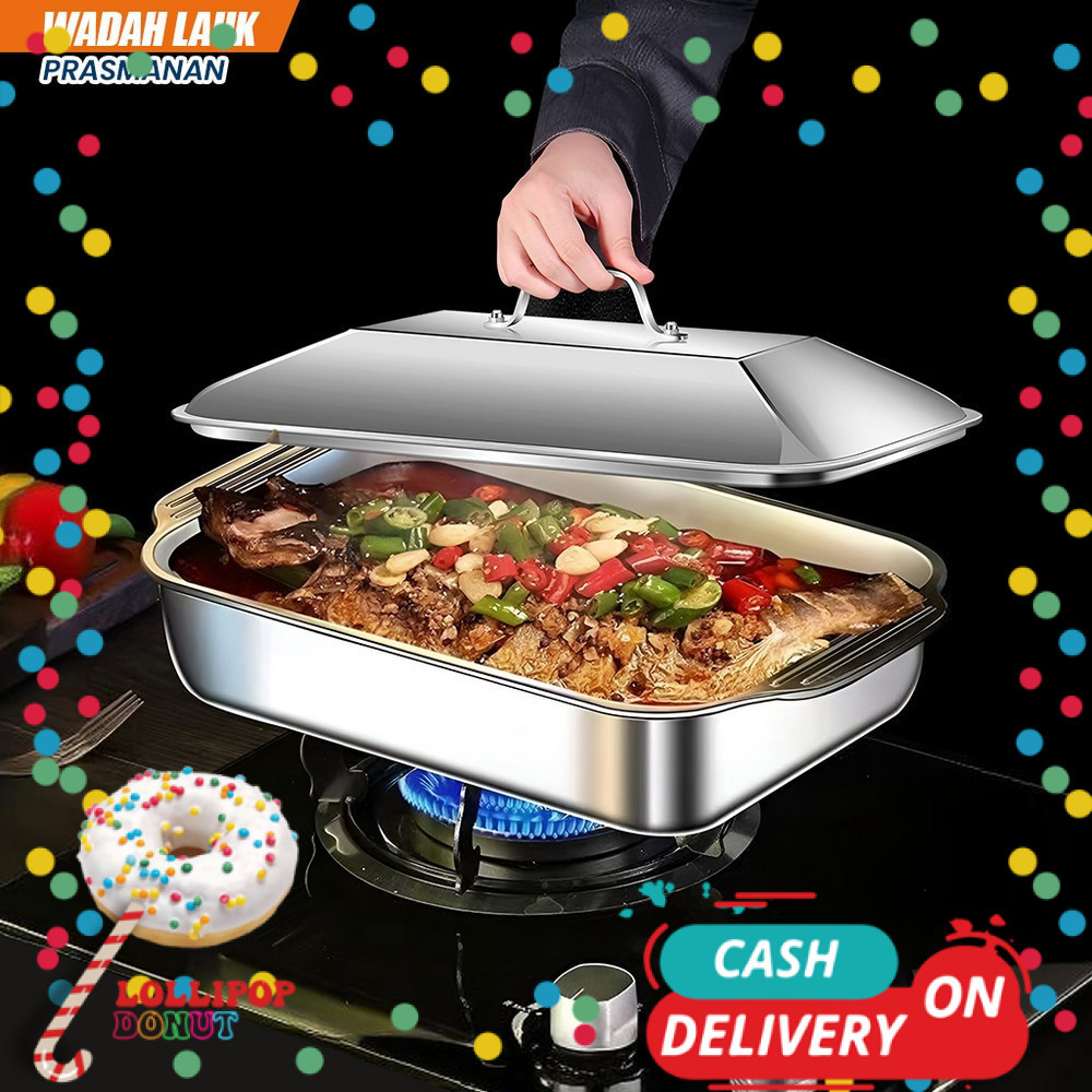 Stainless Steel Pan Set with Lid, Side Dish Serving Container, Luxury ...