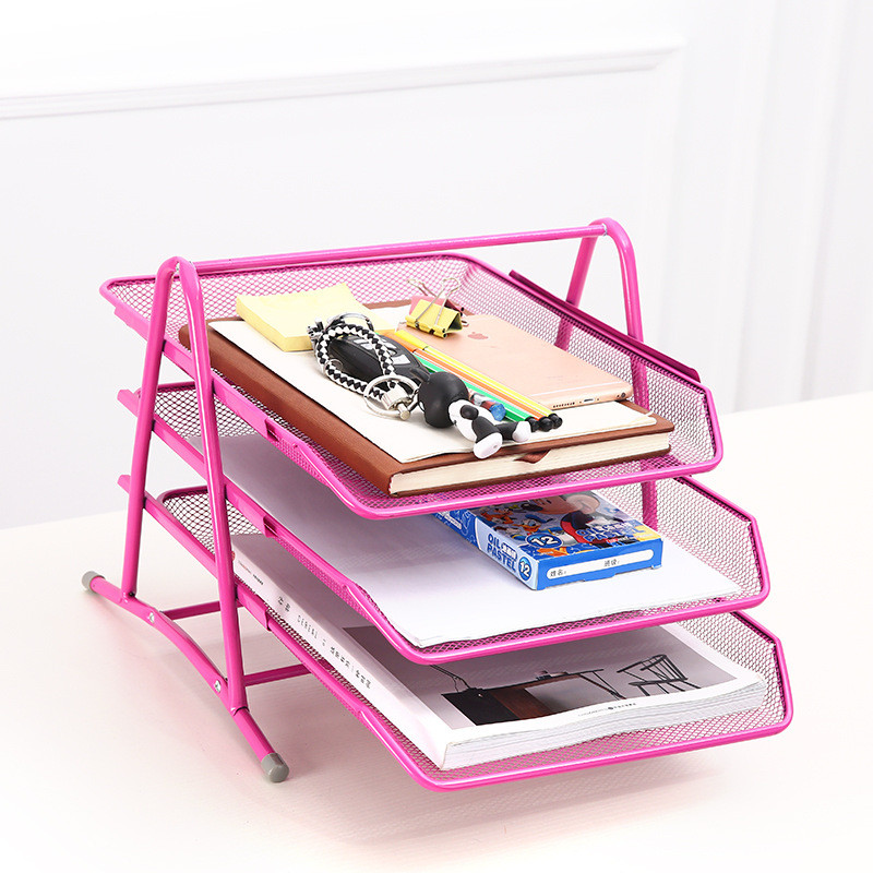 Metal Mesh Paper Document Tray Organizer Sliding File Storage Iron Rack ...