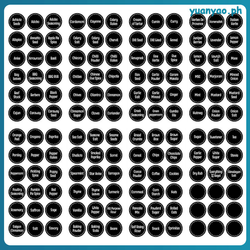Ingredients Label Sticker Spice Container Stickers Salt Chalkboard ...