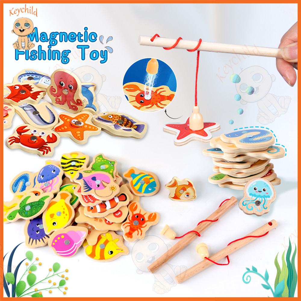 Keychild Fishing Toys Kids Magnetic Fishing Game For Kids Toddler Ttoys ...