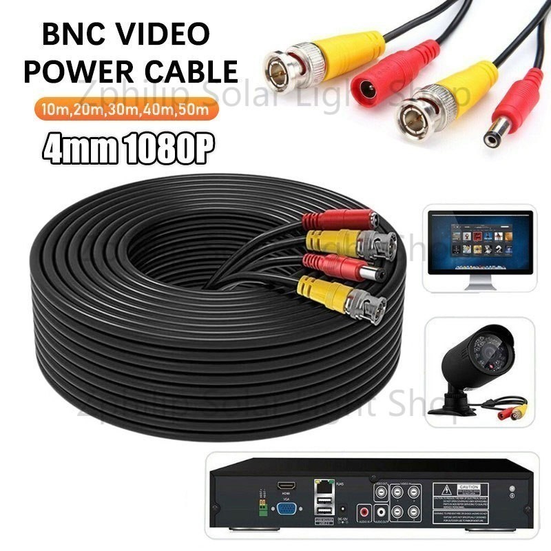BNC Video Dc Connector Power BNC+DC CABLE CCTV CABLE FOR CCTV CAMERA 10M  20M 30M 40M 50M 4MM 1080P - Main Image