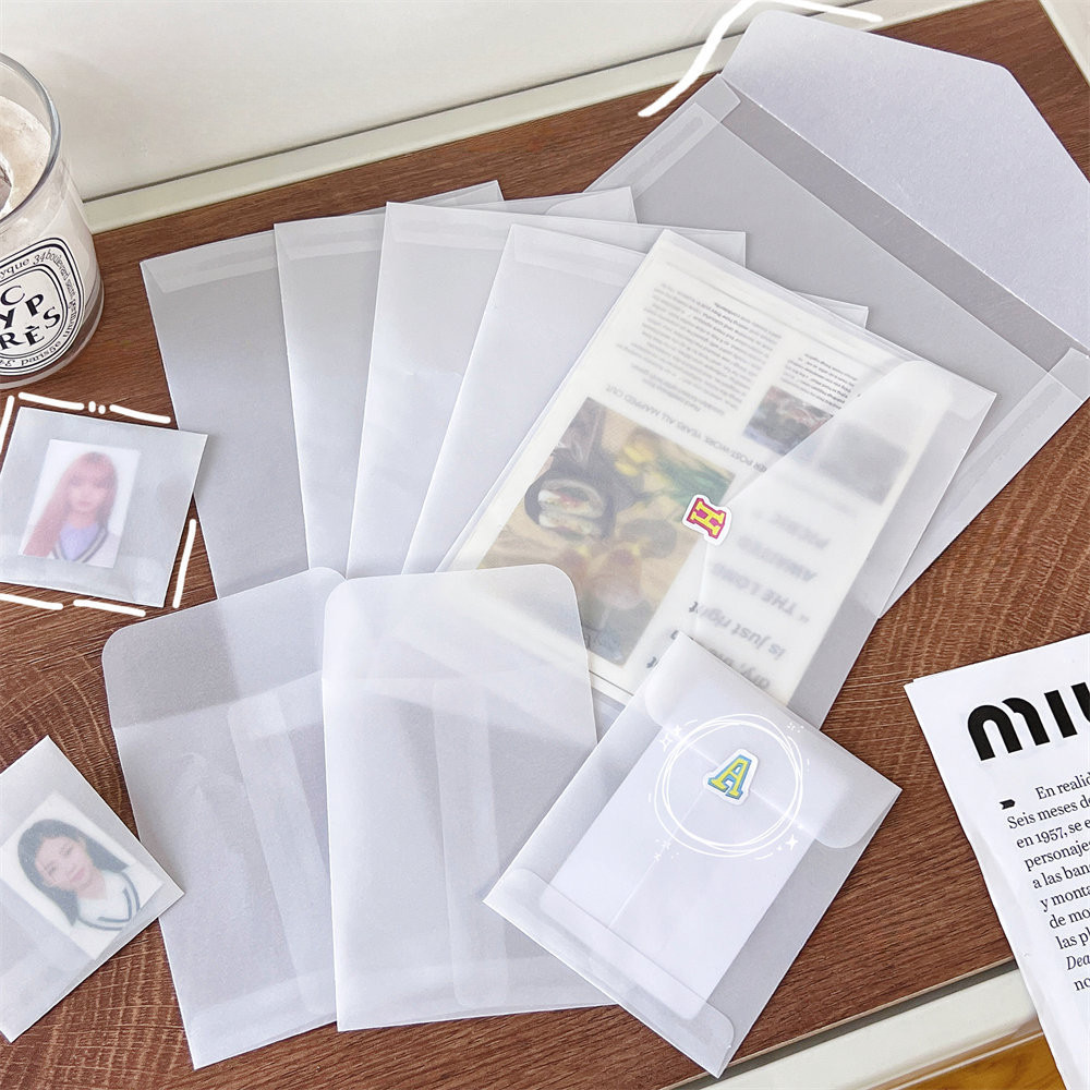 10pcs Ins Sulfate Paper Envelope Translucent Packaging Bag Photocard ...