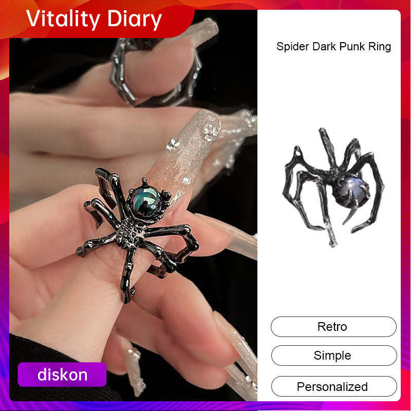 Dark Punk Spider Ring Niche High End Ring VDY Cool Style Adjustable ...
