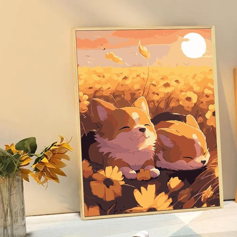 40x50cm Digital Oil Paint By Numbers Canvas Frame Number Painting Wall ...
