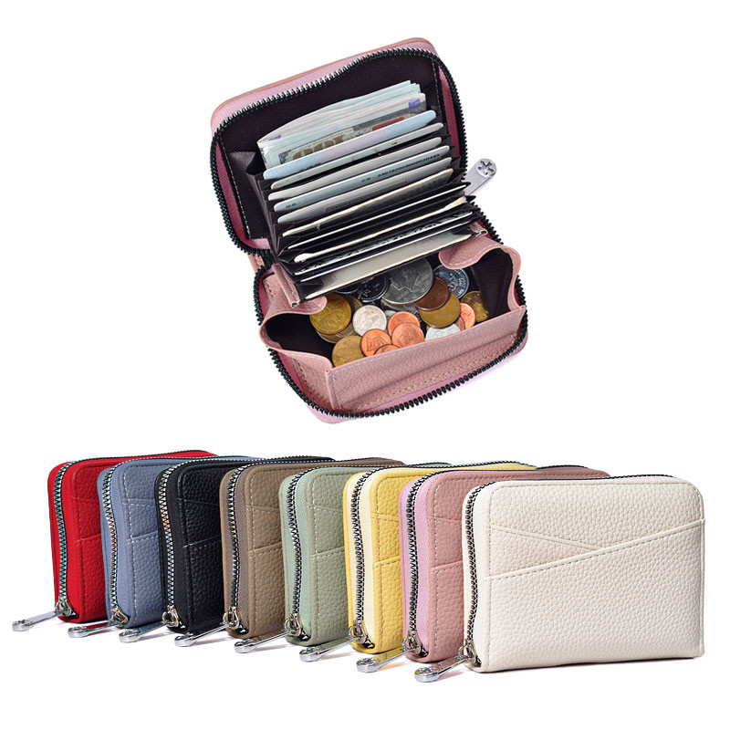 PU Leather Simple Short Style Women Purse Multi Card Case Large ...