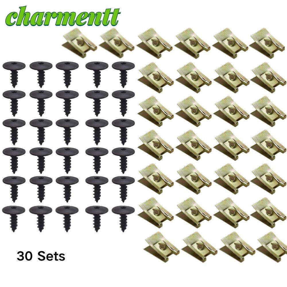 Flaconi 100pcs U Nut Clips & Screws - Bumper Fender Liner Fastener Kit For Auto Body