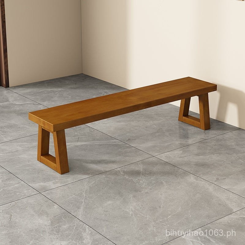 Solid Wood Nordic Bench One-Piece Bench Restaurant Leisure Pine Long ...