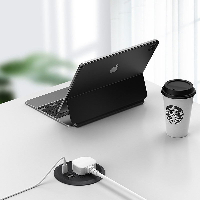 Universal circular socket 18W TypeC desktop concealed socket embedded ...
