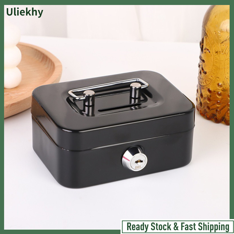 Uliekhy Money Lock Box Security Box Safe Lock Box Mini Metal Cash Box ...