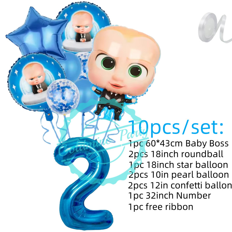 Cartoon Boss Baby Balloon Set Birthday Party Theme Latex Balloons Kids ...