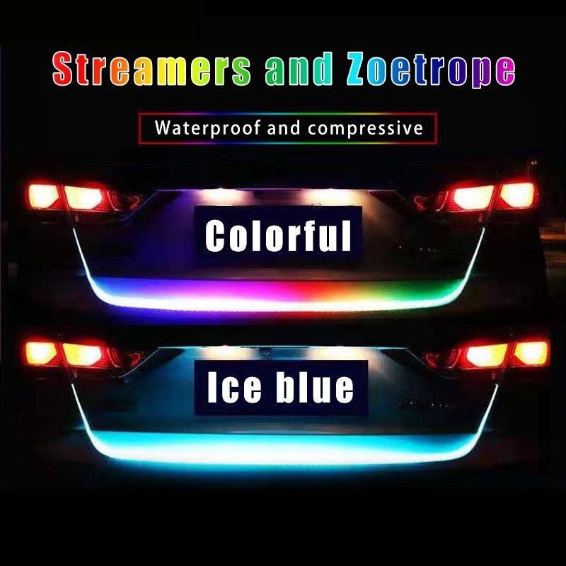 1PCS Car Rear Trunk Tail Light Colorful Dynamic Reverse Warning LED ...