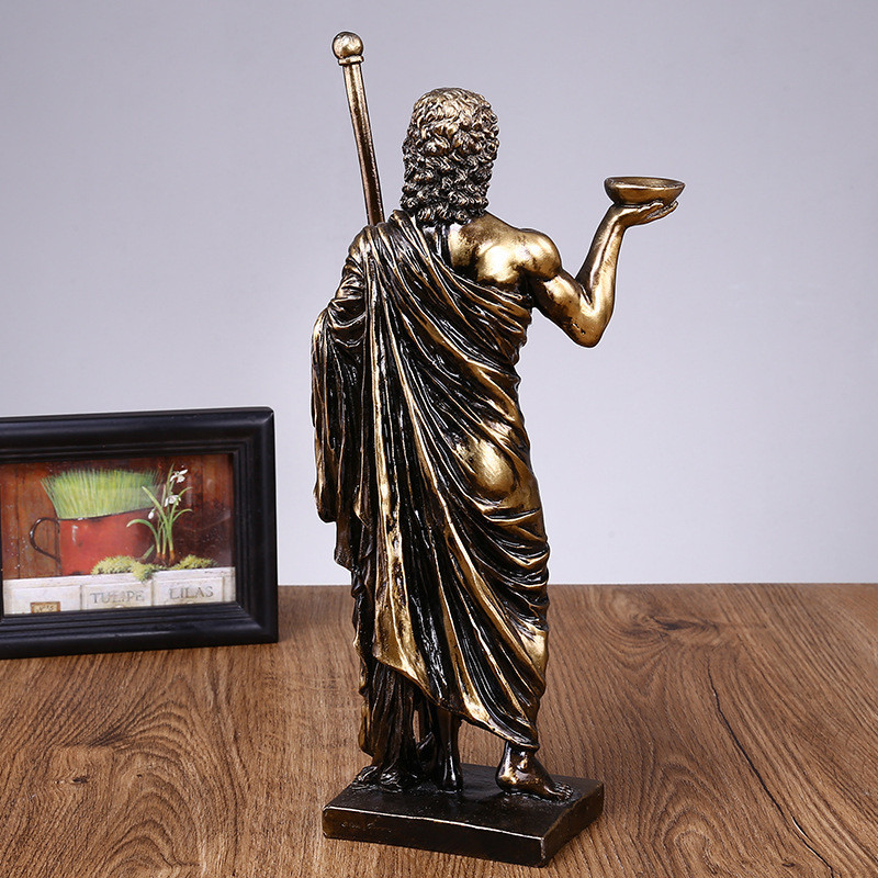 Greek Medical God Sculpture, Asclepius Medicine Bronze Statue for Home ...