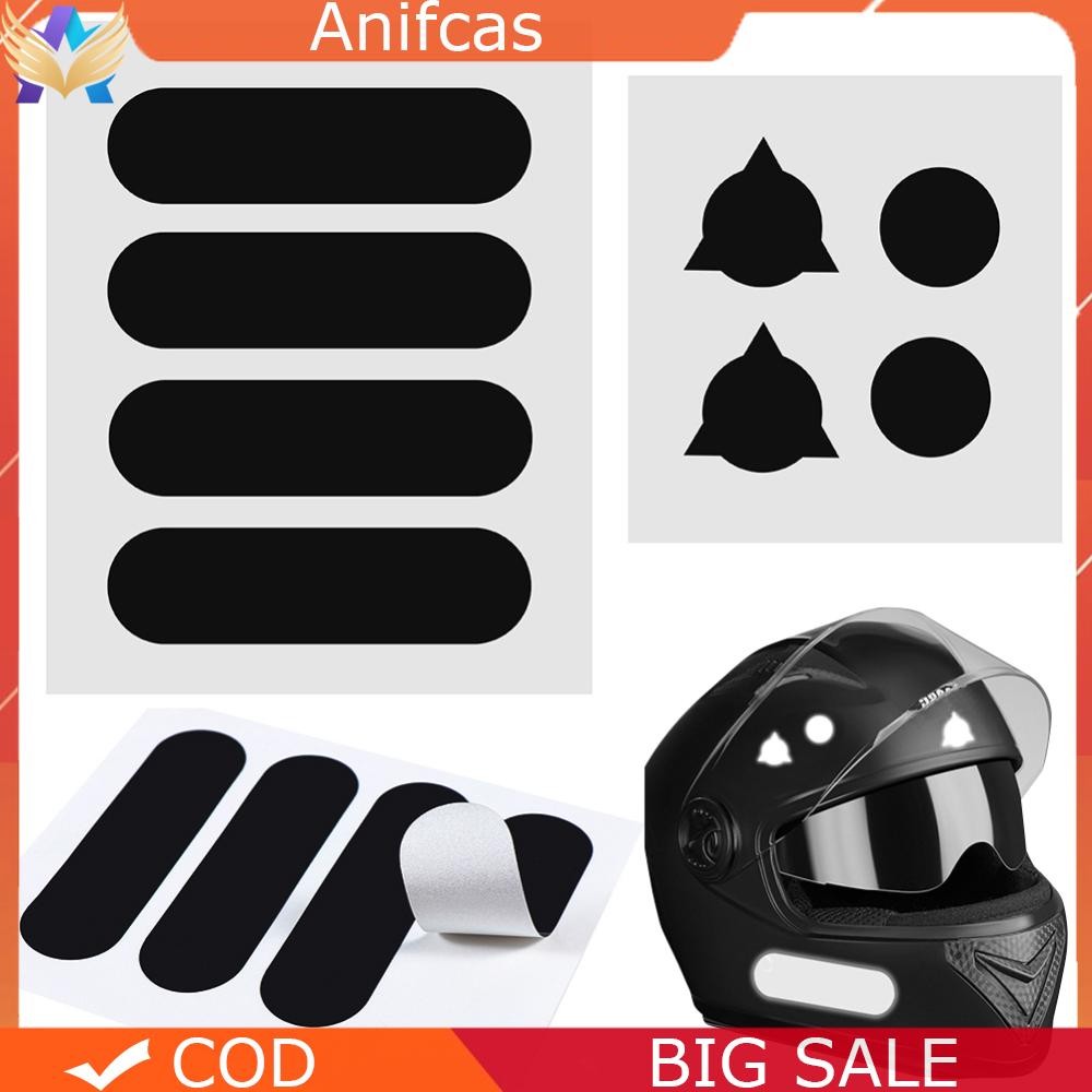 Lot de 8 bandes réfléchissantes pour casque de moto, autocollants de sécurité pour casque de moto, haute visibilité, bande réfléchissante noire pour casques de course de vélo
