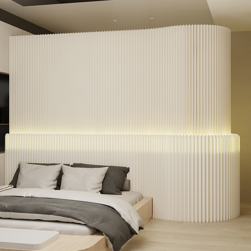 Soft Screen Partition Office Retractable Paper Art Partition Wall ...