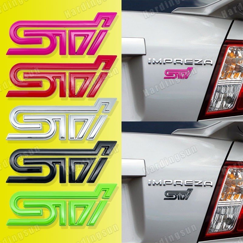 STI Emblem Car Metal Sticker Body Decoration Badge Decal For Subaru ...