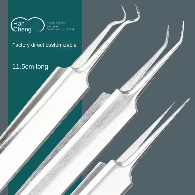 In Stock Stainless Steel Splinter Acne Clip Cell Tweezer Acne Needle ...
