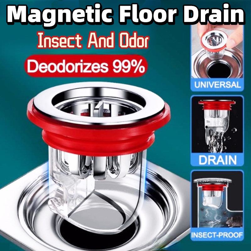 Magnetic Floor Drain Universal Bathroom Toilet Insect Odor Resistant ...