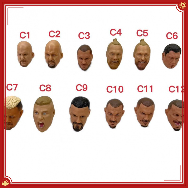 Wwe figure Head Carving Accessories 6-7inch Wrestler Doll Head Props ...