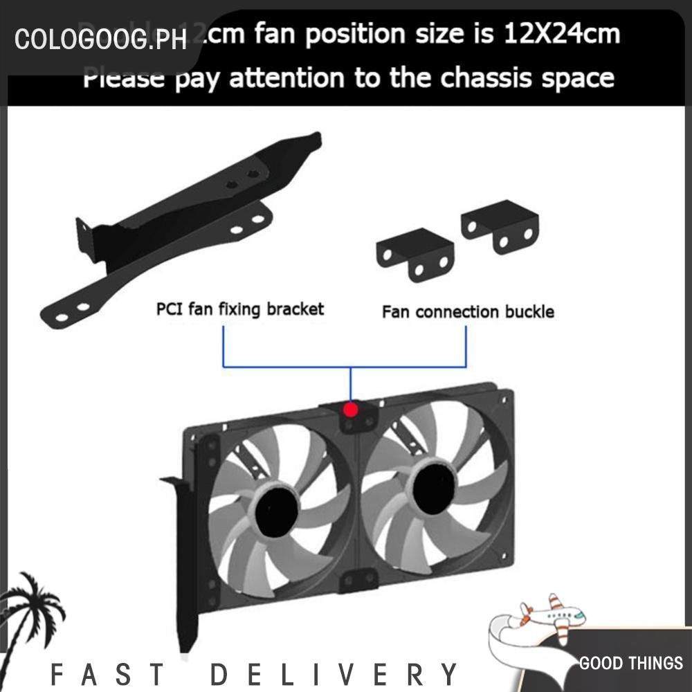 PCI Slot Dual Fan Mount Rack Bracket for 90mm 120mm PC Graphics Card ...