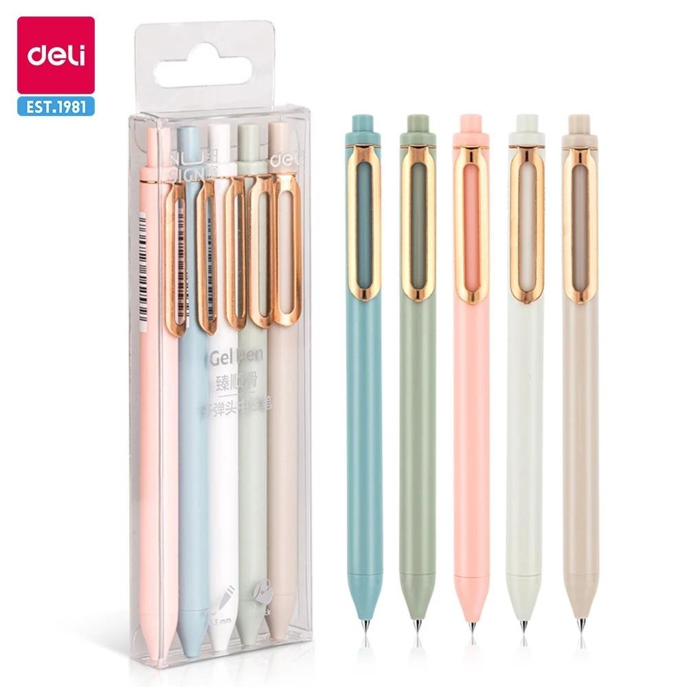 Deli Nusign 5Pc/Lot Gel Pen Set 0.5MM Black Ink Retractable Caneta ...