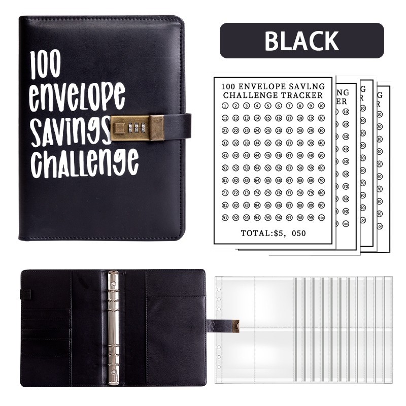 100 Envelope Challenge Binder Couple Challenge Event Notepad Savings ...