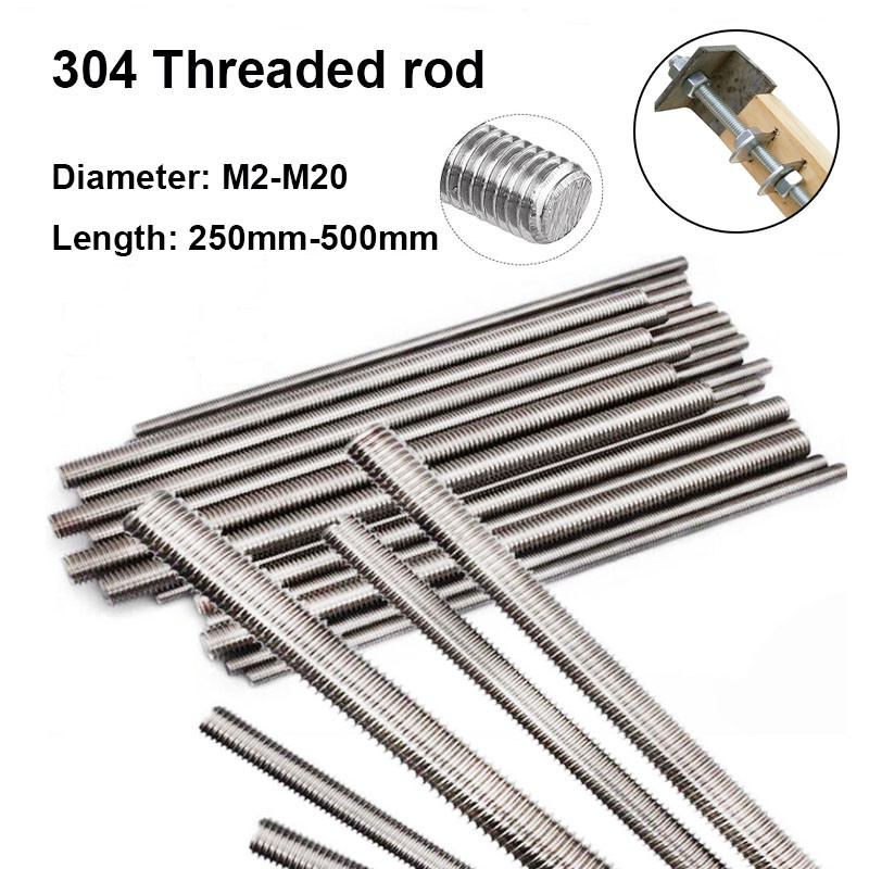 Tige Filetée En Acier Inoxydable 304 - Diamètres M2 à M16 - Pour Bricolage Et Assemblage